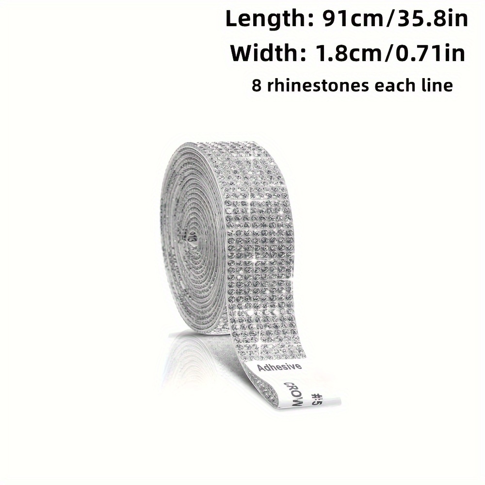 Length Self Adhesive Rhinestones Ribbon Bling Gemstone - Temu