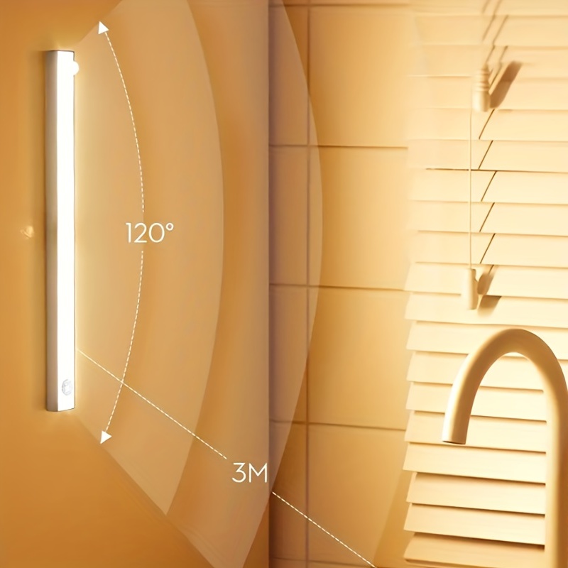 Luce LED Armadio Sensore Movimento a Batteria, Luci Notturne con Induzione  Umana e Striscia Magnetica Adesiva, Lampada LED Cucina Sottopensile Senza  Fili Barra Led a Pile Alta Luminosità per Scale