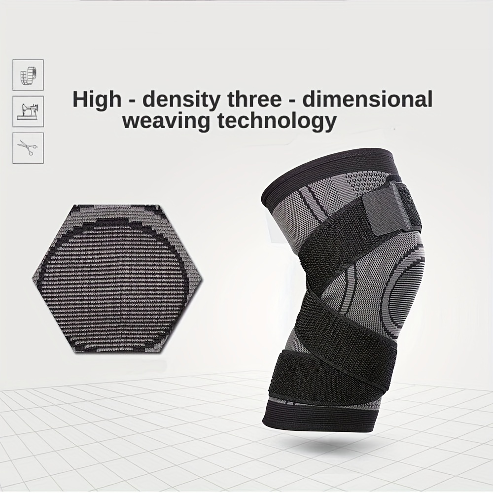 Knee Brace Compression Knee Sleeve - HOMPO Non-Slip Adjustable Knee Brace  Wraps with Pressure Strap Best Support,Suit for Running, Cycling, Tennis