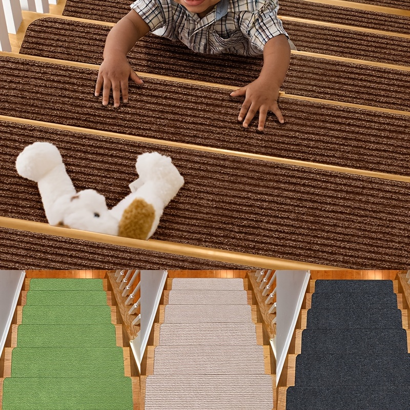 Juego de 13 alfombras para peldaños de escalera, estilo vaquero, efecto  geométrico, textura sin costuras, antideslizante, autoadhesiva, alfombra de
