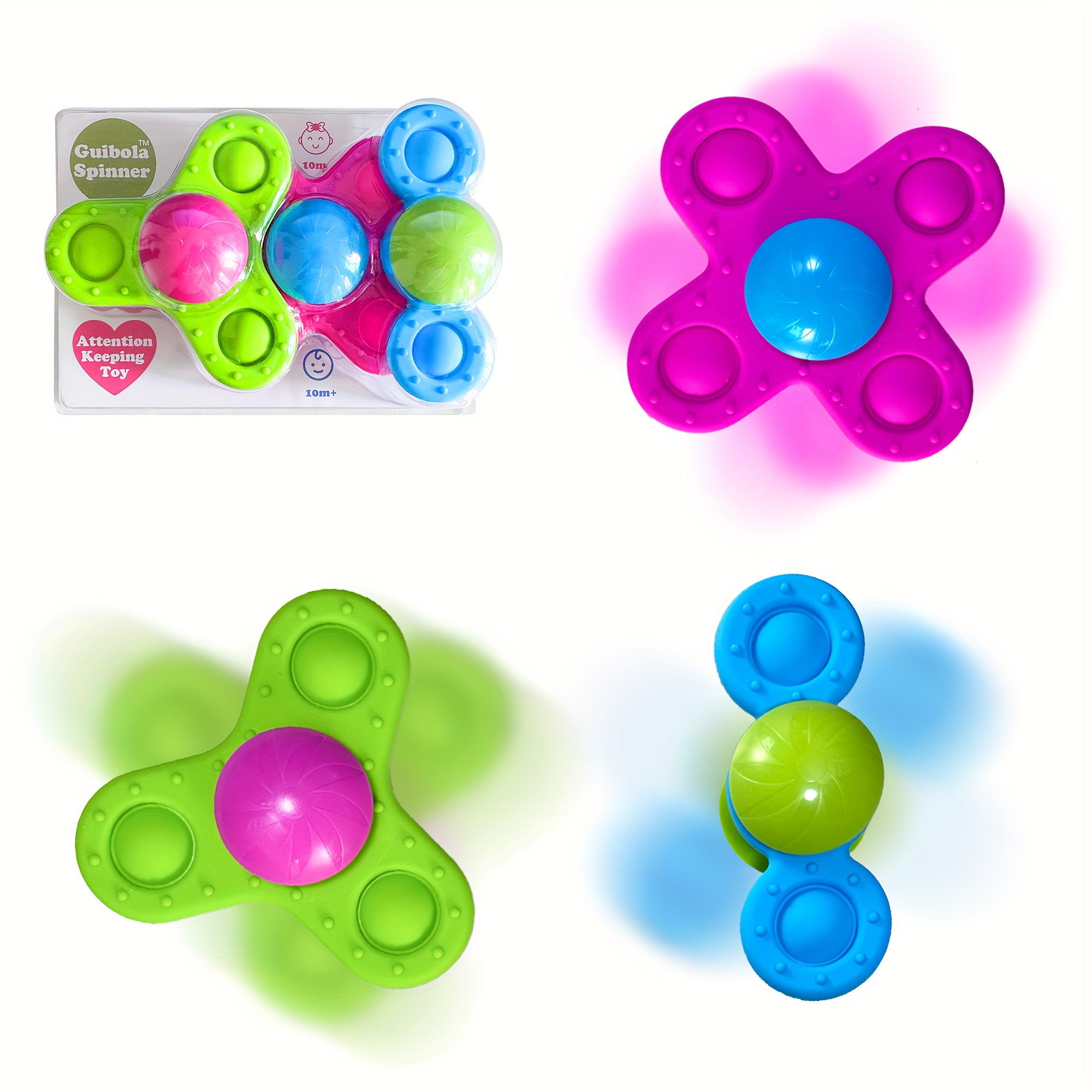 Fidget Toys - Ventouse Spinner Jouets - 3 pièces - Fidget spinner