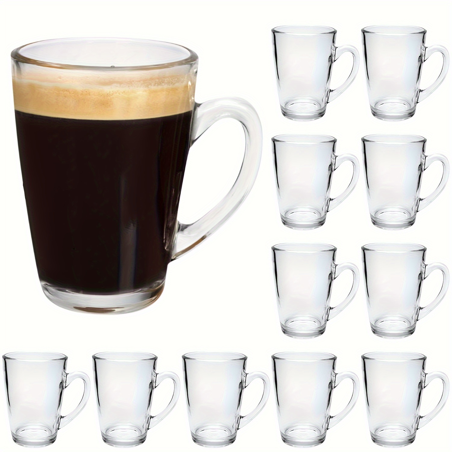 Irish Coffee Mugs Set Glass Coffee Cups With Handles Footed - Temu