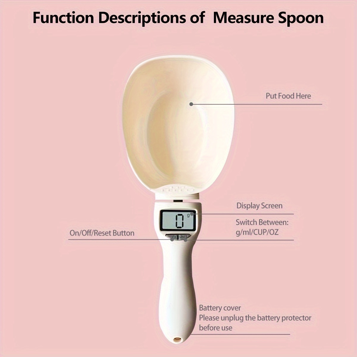 Electronic Measuring Spoon Digital Scale Spoon Portable Food - Temu