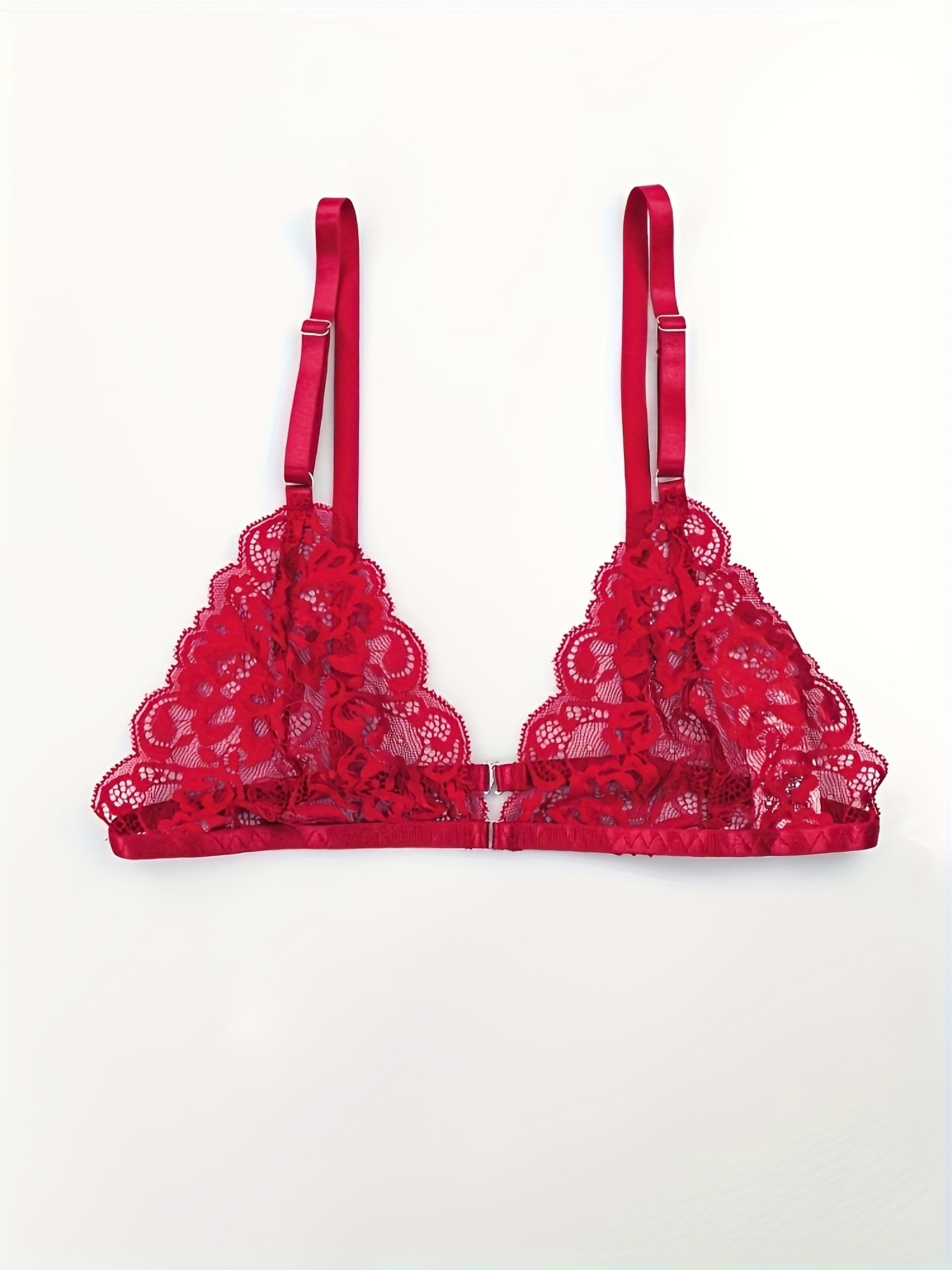 Red Bra Lingerie Tulip Passion Dessous Out of French Lace Bra in Red Tuille  