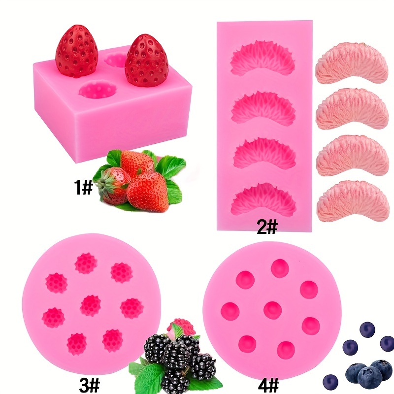 Candy Molds Silicone Gummy Molds - Fruit Silicone Molds Including Mini  Banana, Grape, Strawberry, Pineapple, Watermelon, Orange and Peach  Chocolate