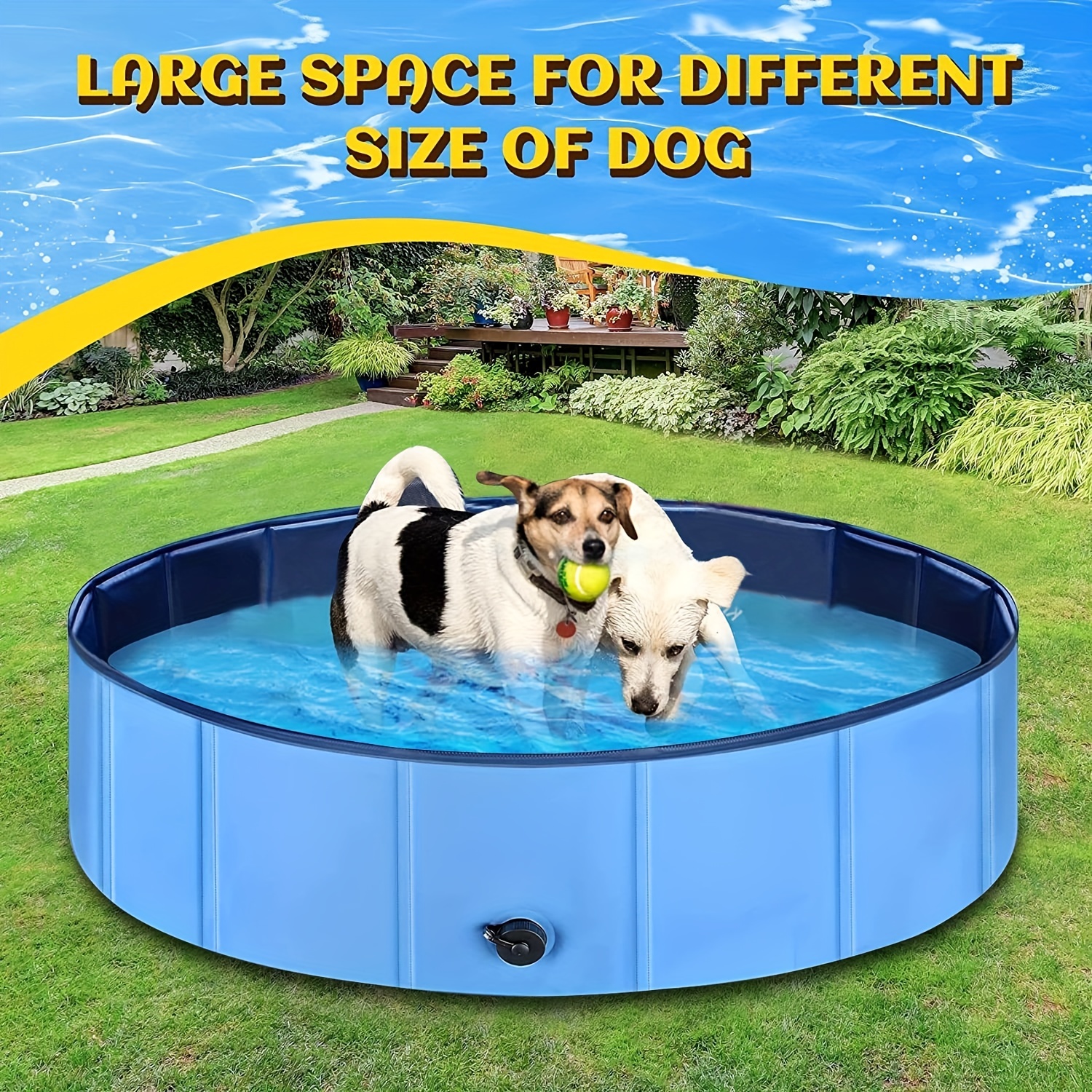 Piscina plegable para perros, piscina de remo para niños, tubo de baño para  mascotas para interiores y exteriores, piscina plegable de plástico duro