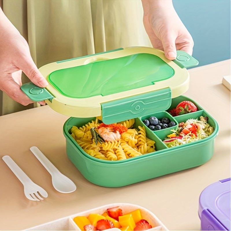 Bento Box 1300 ml, Fiambrera con 4 Compartimentos, Tupper Lunch