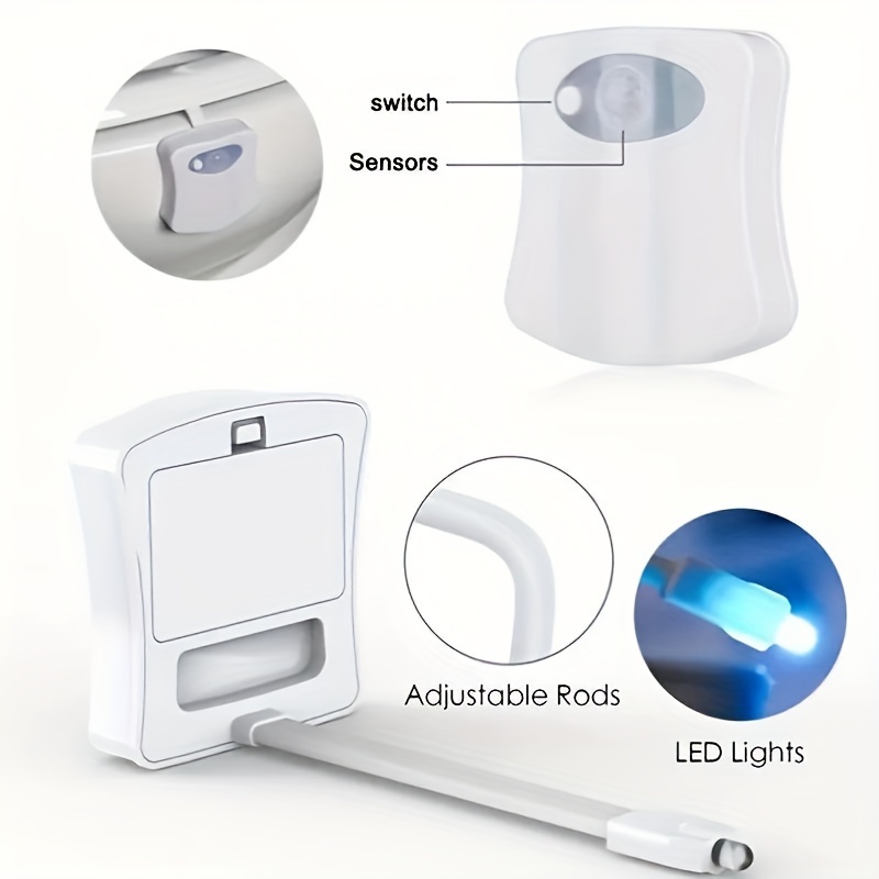 16 Colors Toilet Light, Human Motion Sensor Night Light, Bathroom  Accessories - Temu