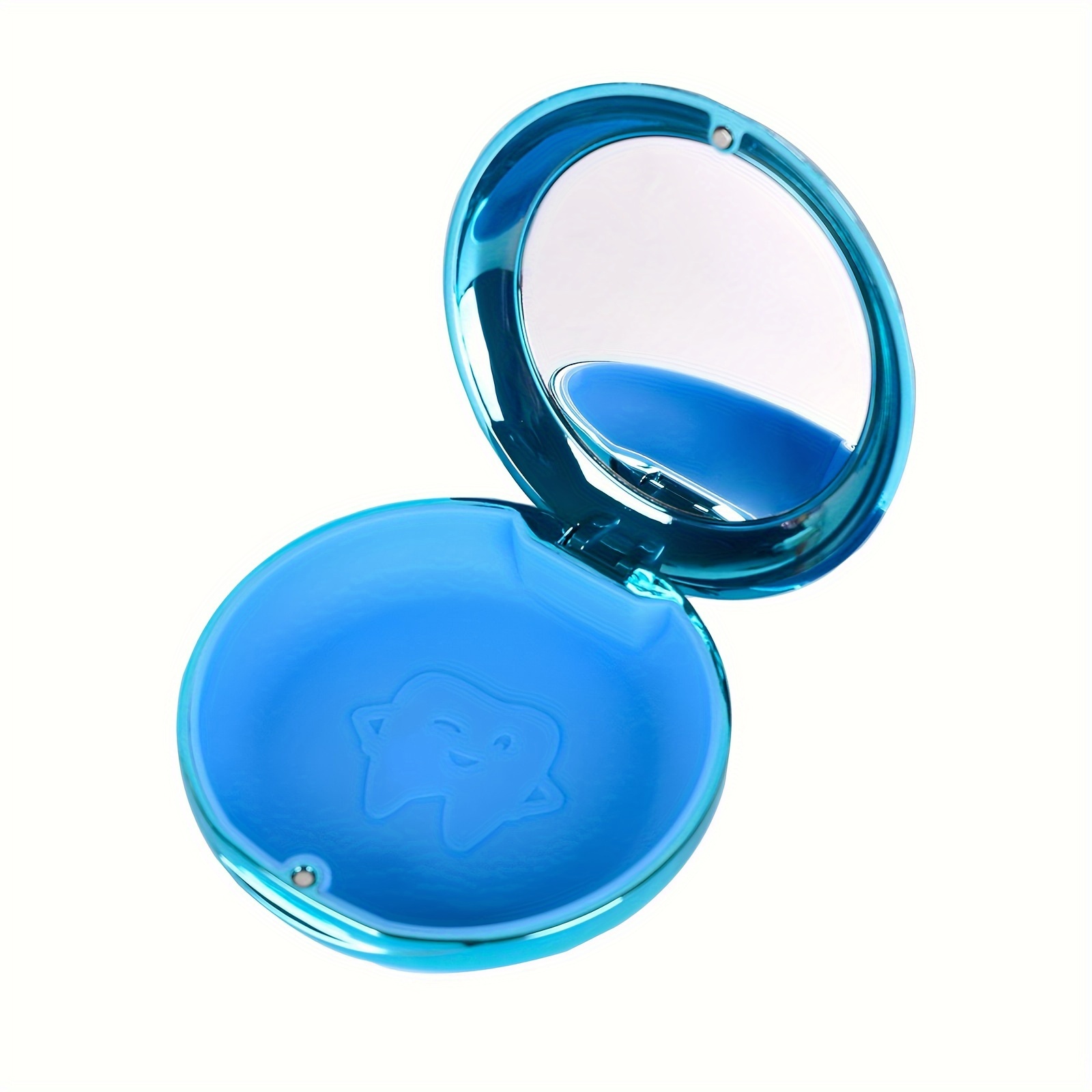 Round Retainer Box Mirror Portable Dental Storage Box - Temu