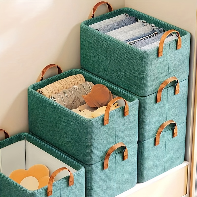 Clothing Storage Bins, Closet Bin With Handles, Foldable Storage Baskets,  Fabric Storage Containers For Organizing Clothes, Home Organization And  Storage Supplies, Bedroom Accessories - Temu