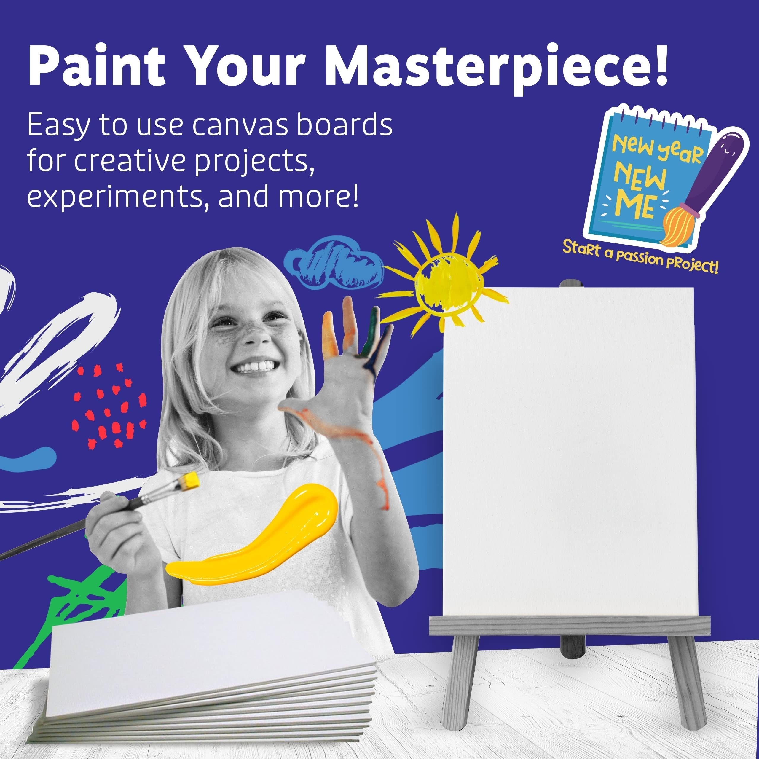 Canvas Boards For Painting Blank Canvas Panels 100% Cotton - Temu United  Arab Emirates