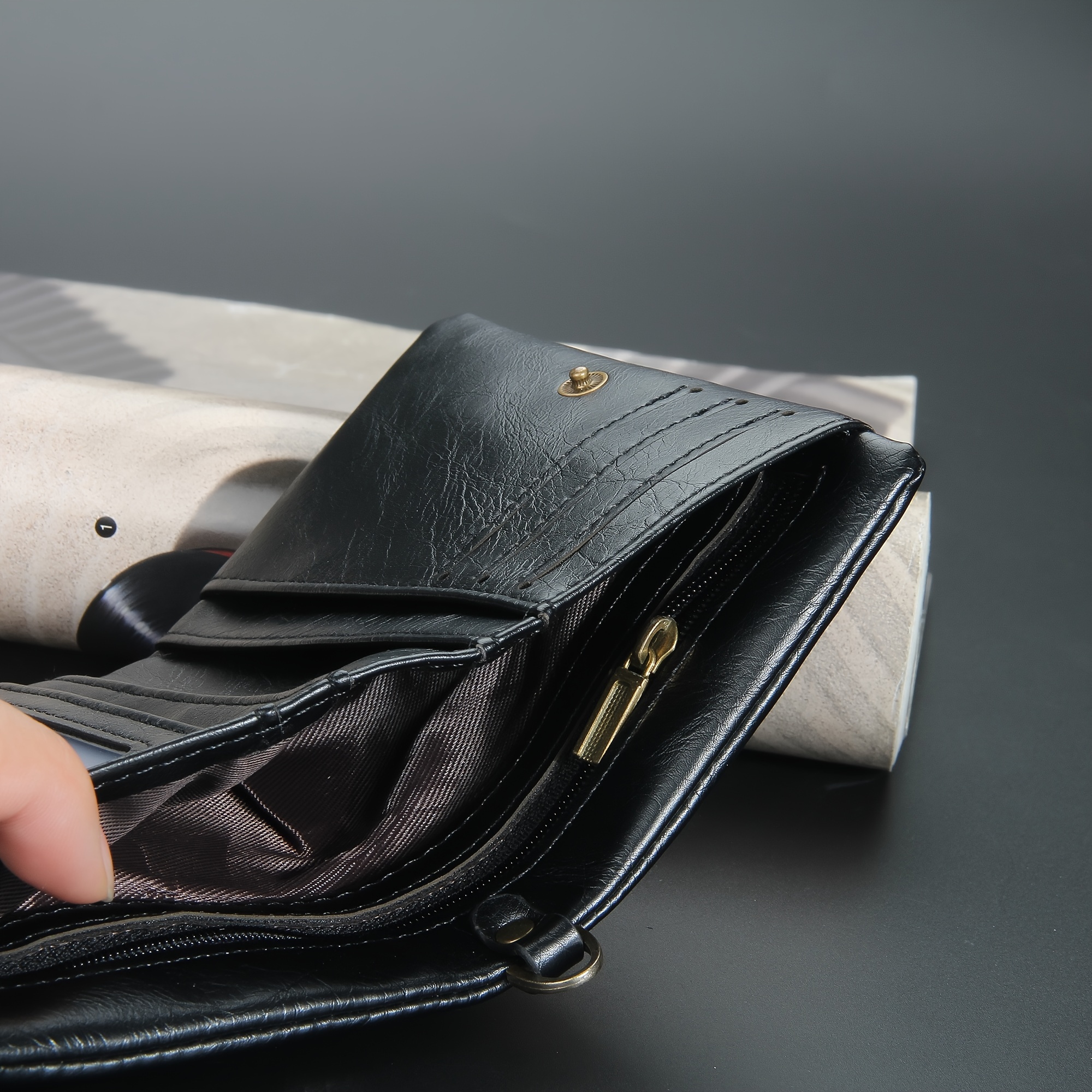 Men's Short Three-fold Wallet Retro Vertical Multi-card Slot Coin Purse  Wallet - Temu
