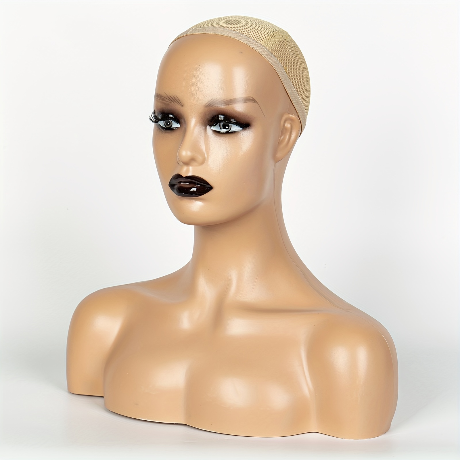 Realistic Female Mannequin Head With Shoulder Display - Temu