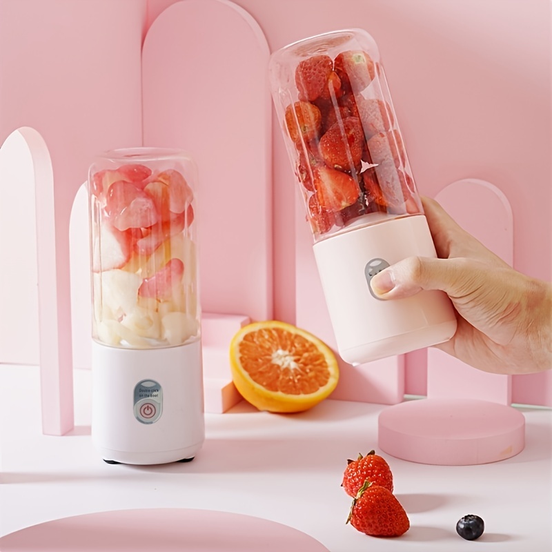 Small Electric Juicer 6 Blades Portable Fruit Juice Cup Automatic Smoothie  Blend