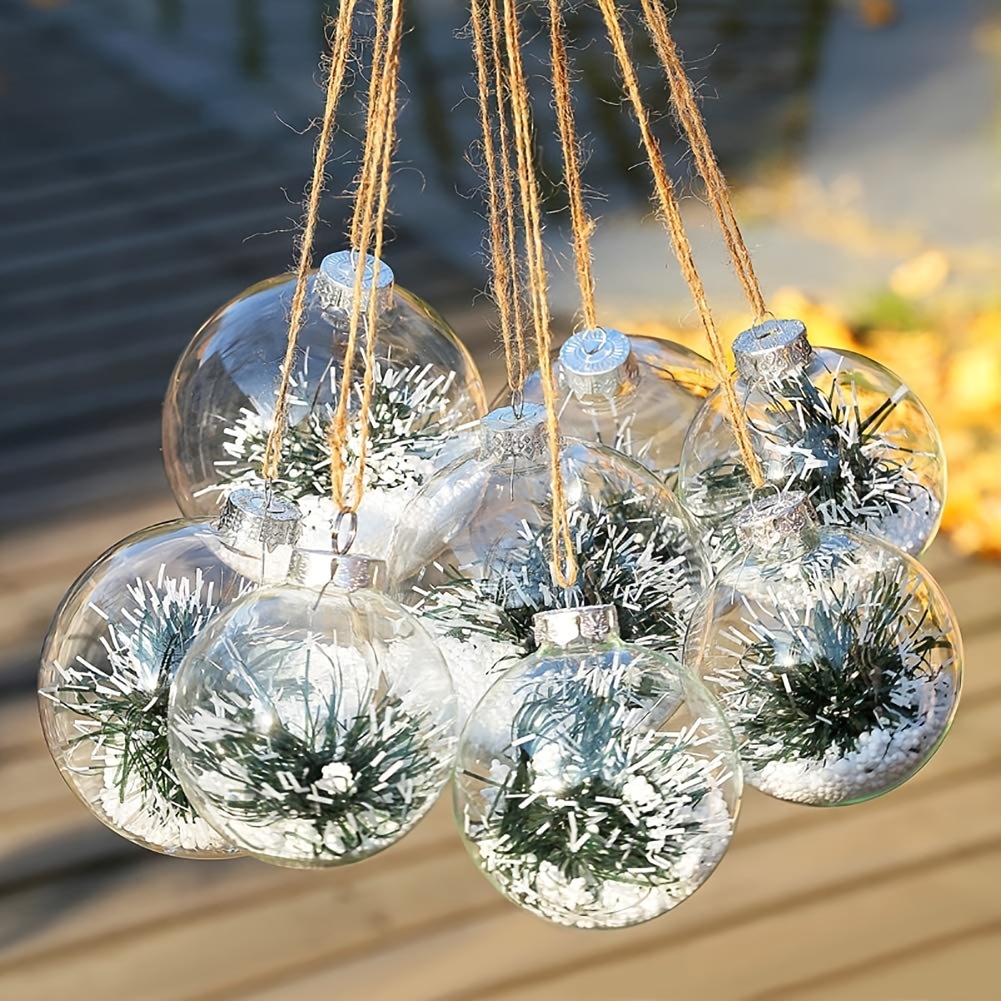 Fillable Clear Plastic Balls With Decorations(8 Styles) Transparent Empty  Plastic Balls Ornaments Diy For Xmas Tree Wedding Party Home Shop Decor  Scene Decor, Room Decor, Home Decor, Window Decor Pendant, Holiday Party