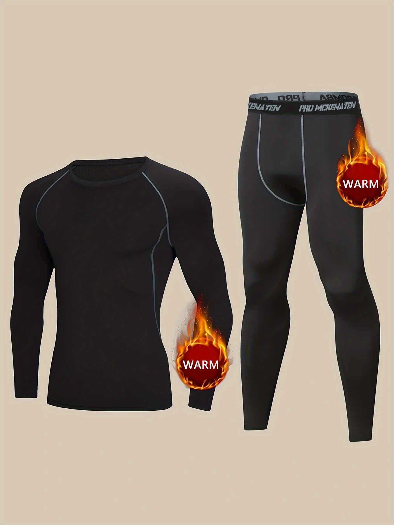 Thermal Underwear Set, Lightweight Warm Base Layers Long Johns for Hiking  Skiing Diving-Man E