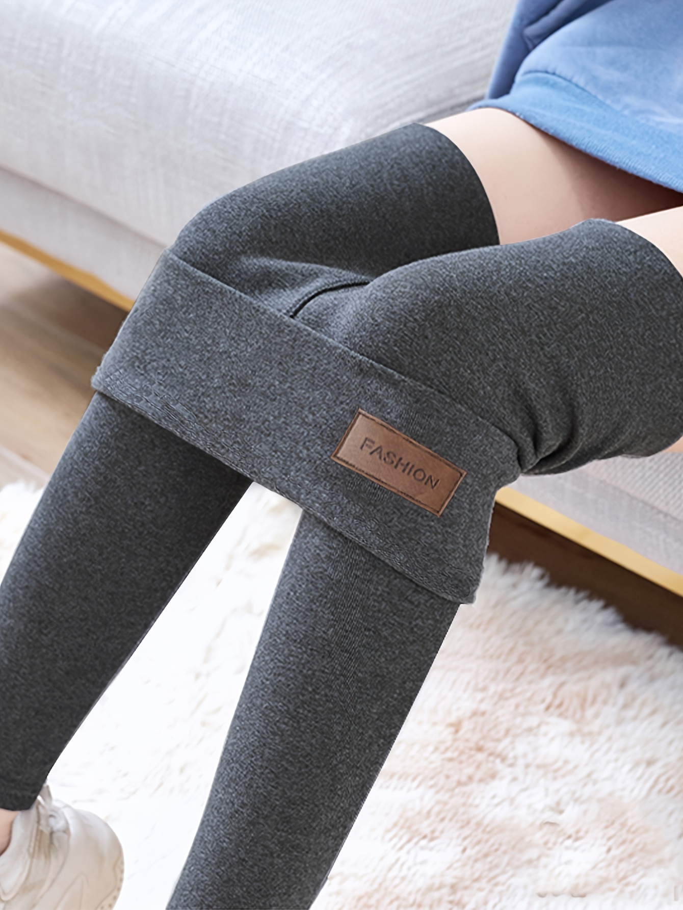 Women\'s Winter Thermal Leggings Solid Warm Long Pants - Temu