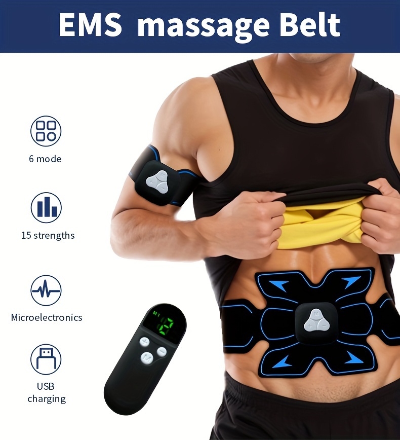 Body Shaping Belt With Lcd Display Ems Massager Low - Temu