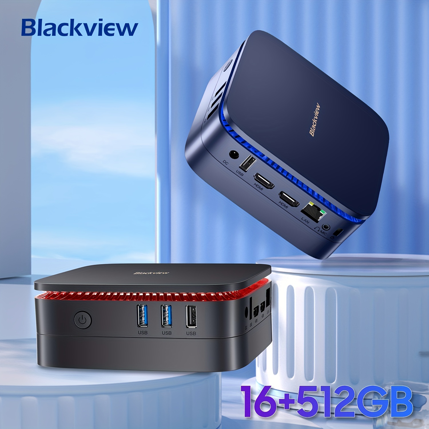 Blackview MP60 Mini PC Windows 11 Pro 16GB DDR4 RAM 512GB M.2 SSD, Mini  Gaming Computer With Processor Intel N5095, VESA/Home/Business Mini Desktop  Computer, 4K HD Dual Gigabit Ethernet