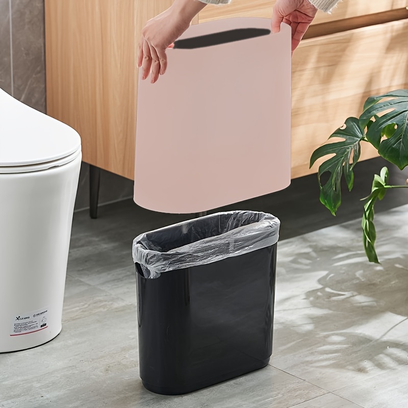 12L Simple Plastic Trash Can Office Bathroom Kitchen Trash Bin
