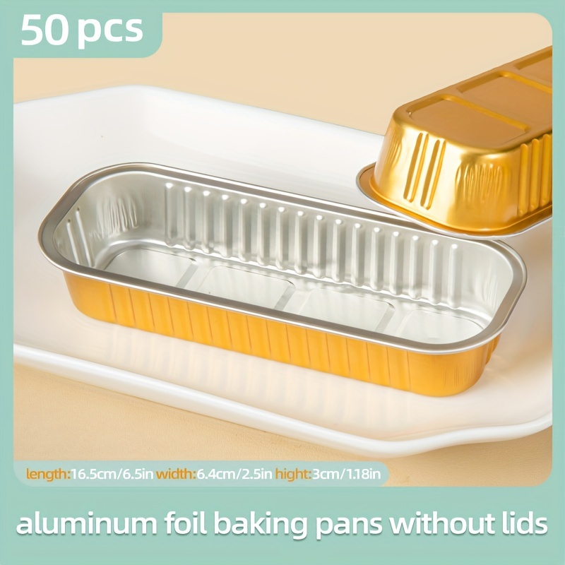 Aluminium Disposable Foil Food Container with Lids (Pack of 50) Reusable Takeaway Containers, Great for Baking Roasting Cooking Food Storage, 14 x