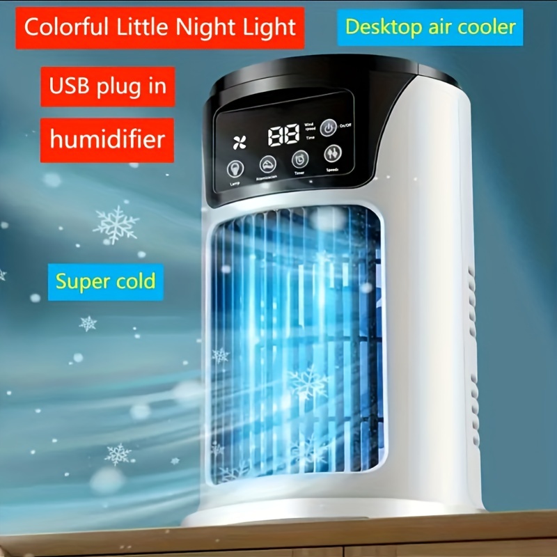 Tragbarer Smart Ac Luftkühler Mit 7 LED-Lichtern Mini-USB-Luftkühler  Kühlerlüfter Für Zuhause Büro Drive Midge