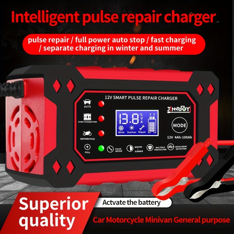 

12v 6a Car Battery Chargng, Smart Battery Trickle Charging Automotive Battery With Temperature Compensatio