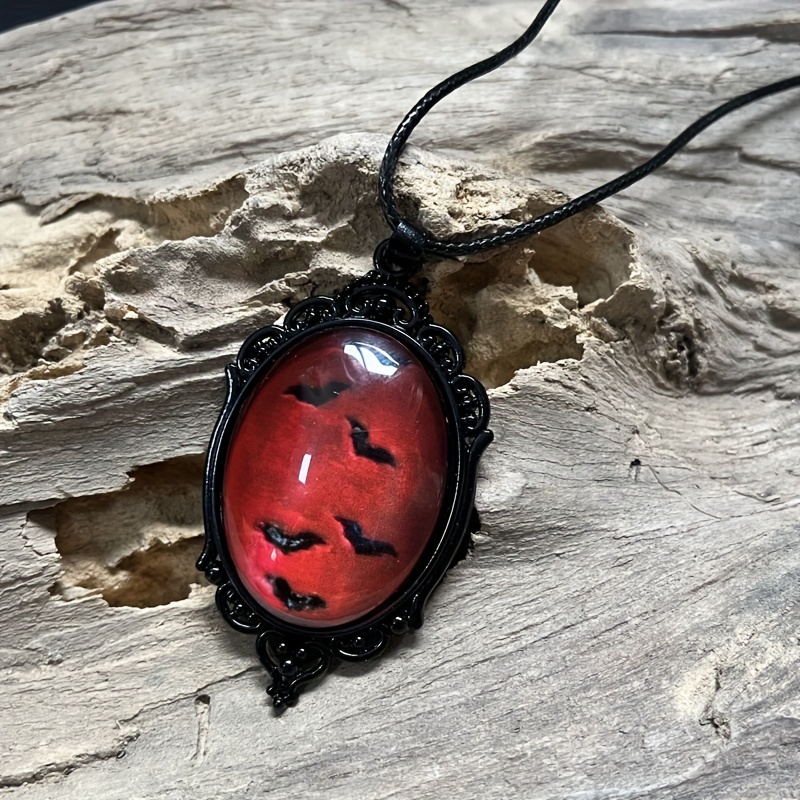 Red Bat Necklace Women s Halloween Party Gothic Style Neck Temu