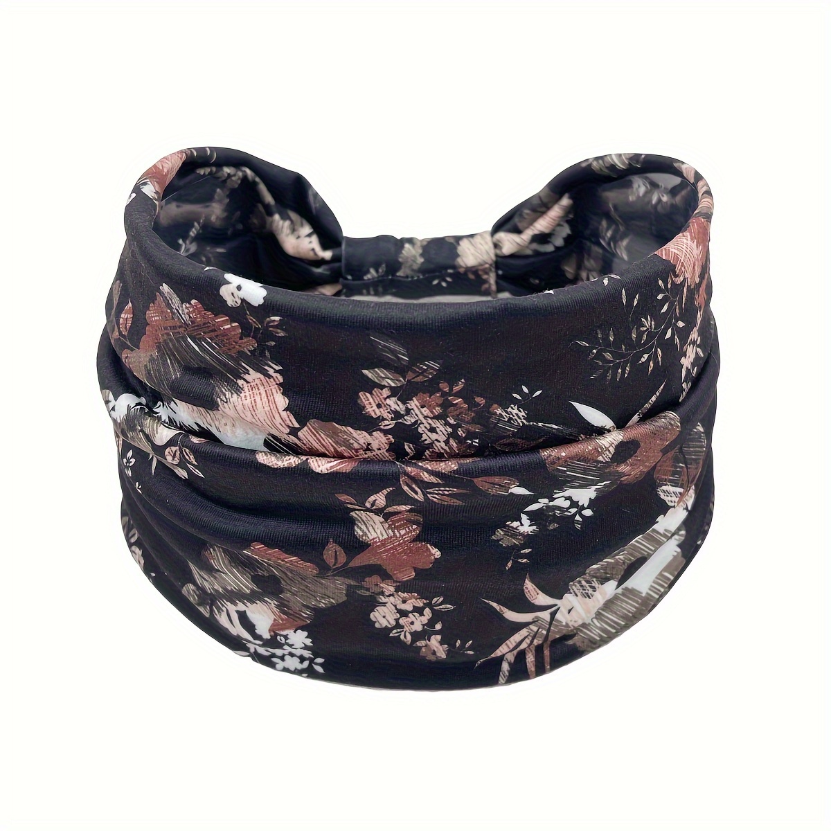Bohemian Style Flower Printed Knotted Headband Elastic Wide Brimmed Non Slip Head Band For Women And Daily Use Daily Wear