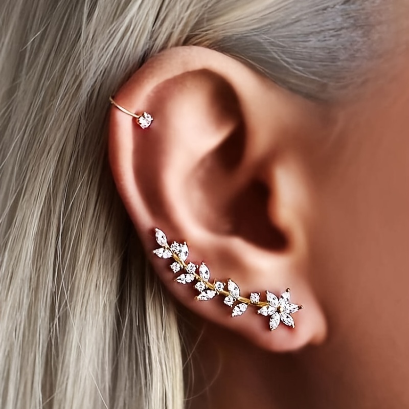 Leaf Branches Dangle Clip-On Earrings for Women