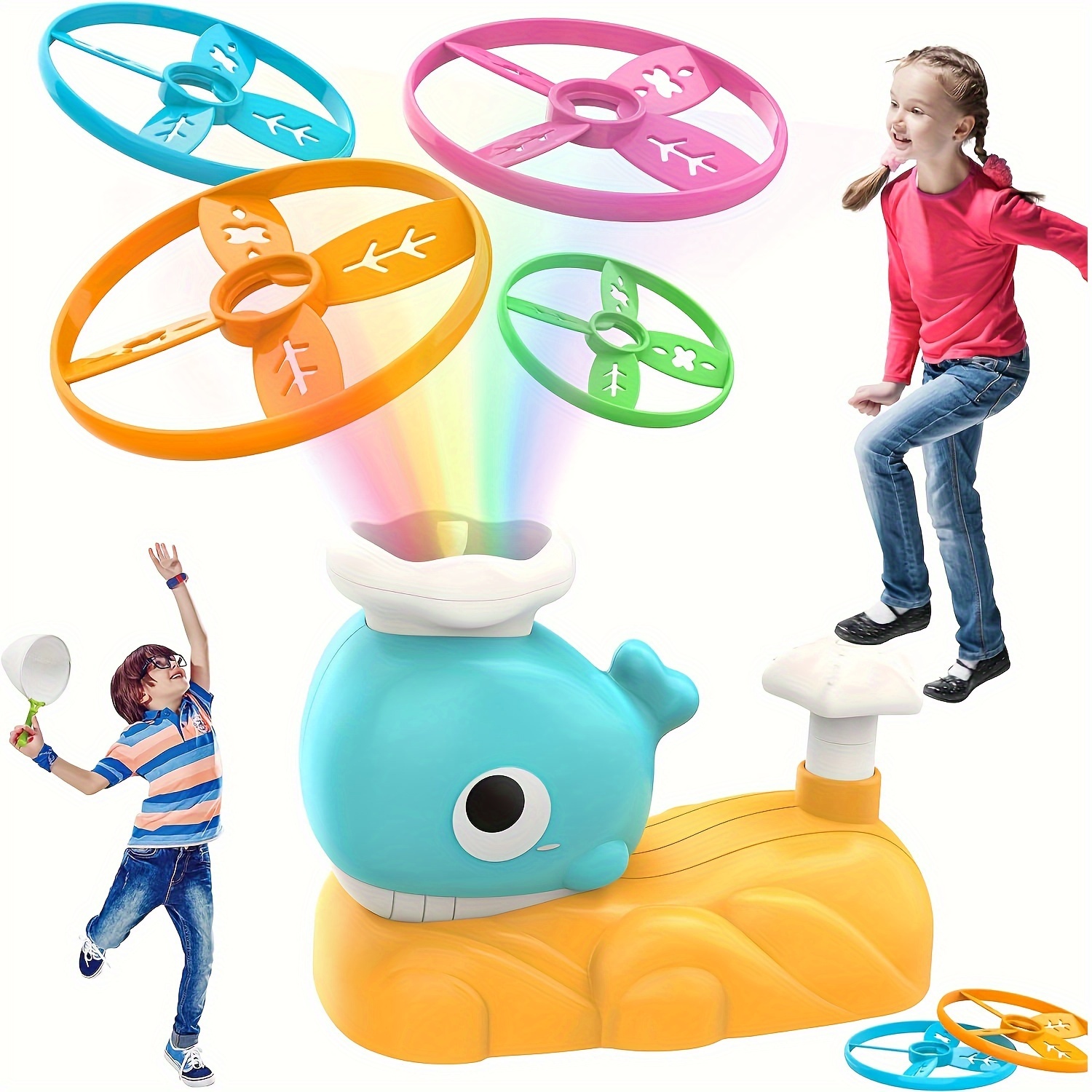 Jouets pour enfants âgés de 4 à 8 ans, Lanceur de disques volants Jouet  Cadeaux de sport pour enfants garçons et filles, Soucoupe volante Jouet