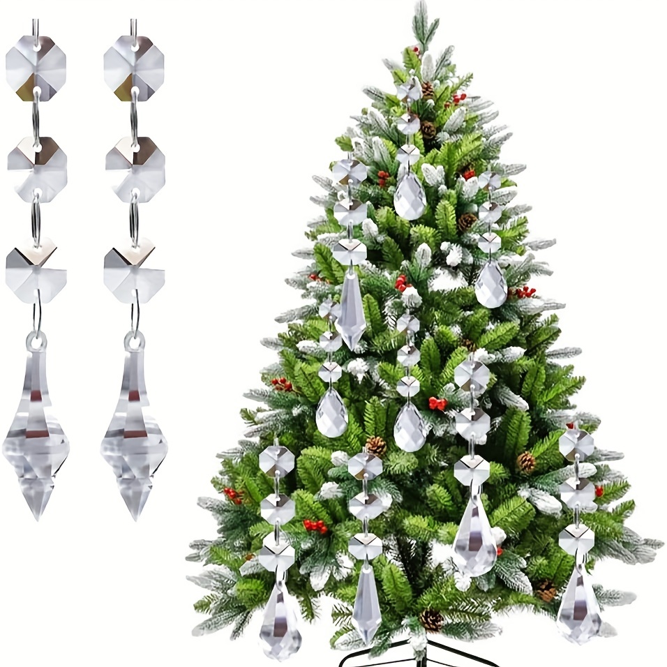 Acrylic Crystal Garland Strands, String Of Beads W/crystal Maple Leaf Prism  Pendant, Hanging Crystals For Decoration For Centerpieces Chandeliers  Christmas Tree, Clear Acrylic Diamond Beaded Chains - Temu Austria