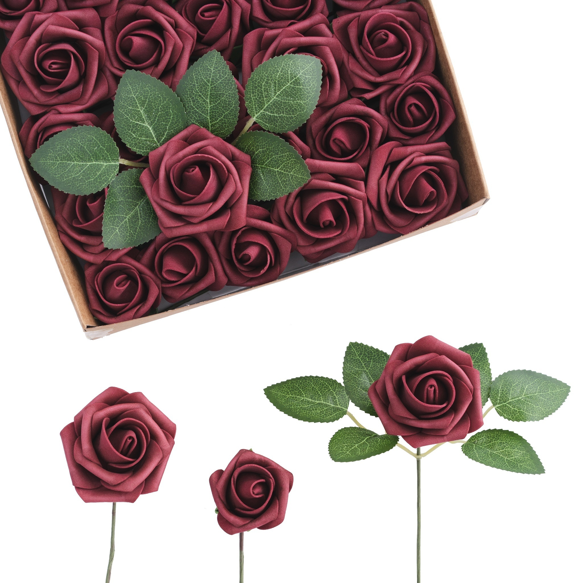 1 Pieza Flores Rosas Artificiales Ramos Boda Rosas - Temu
