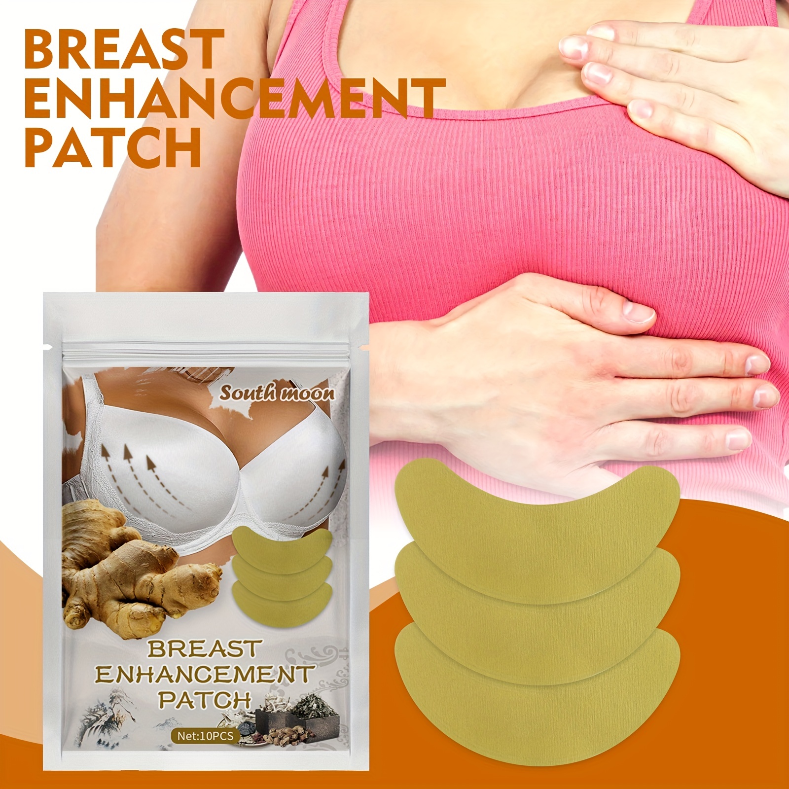 10pcs Ginger Bust Enhancement Patch, Ginger Breast Enlargement Patch,  Breast Enlargement Firming Lifting Care Patch