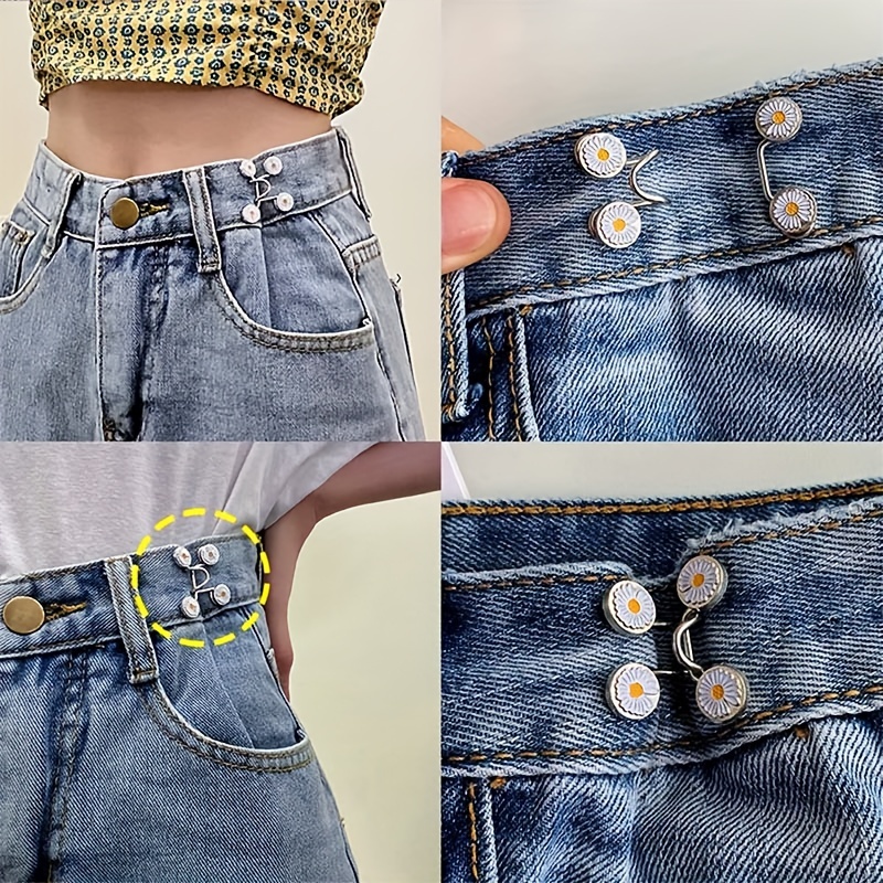 Pant Waist Tightener Detachable Jean Buttons Loose Jeans No - Temu