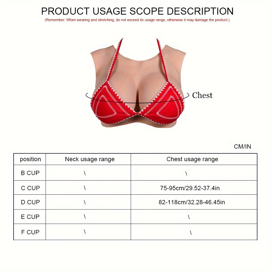 Silicone Fake Boobs Breast Forms Silicone Breastplate False Breasts Hollow  Back for Crossdresser Drag Queen Cosplay(Size:G Cup,Color:Color 1)