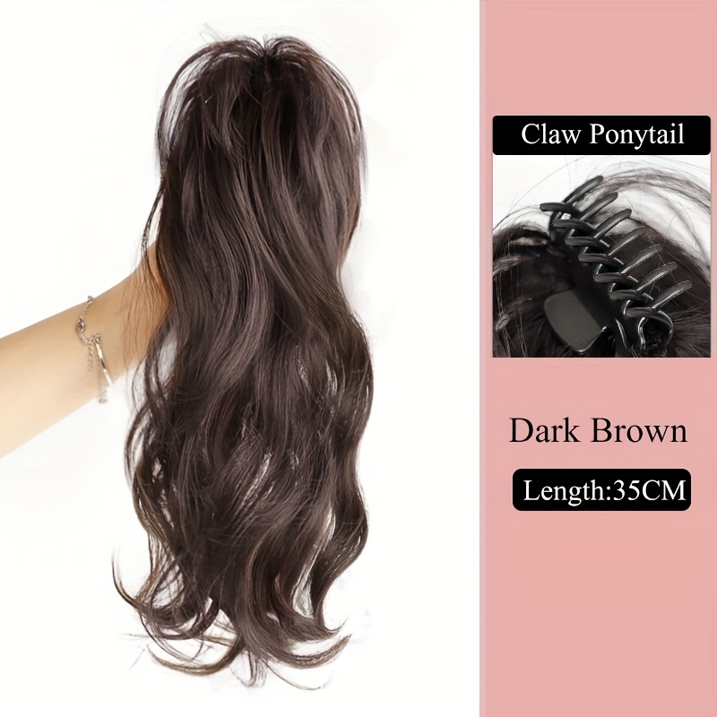 Dark brown ponytail extension hair piece wig on sale hairpiece