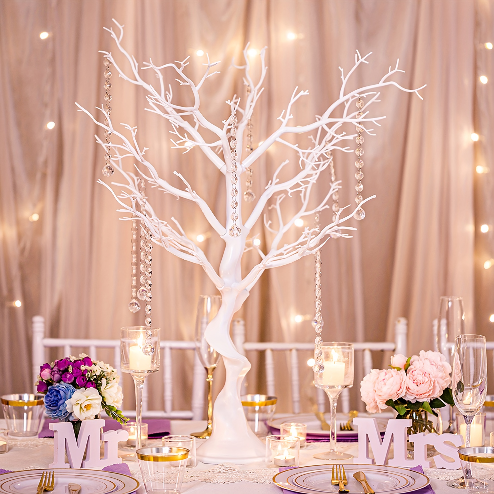 Crystal Manzanita Tree, 2 Sizes , Tall Wedding Table Decor, White Wedding  Tree, Table Centrepiece, by Crystal Wedding Uk -  Israel