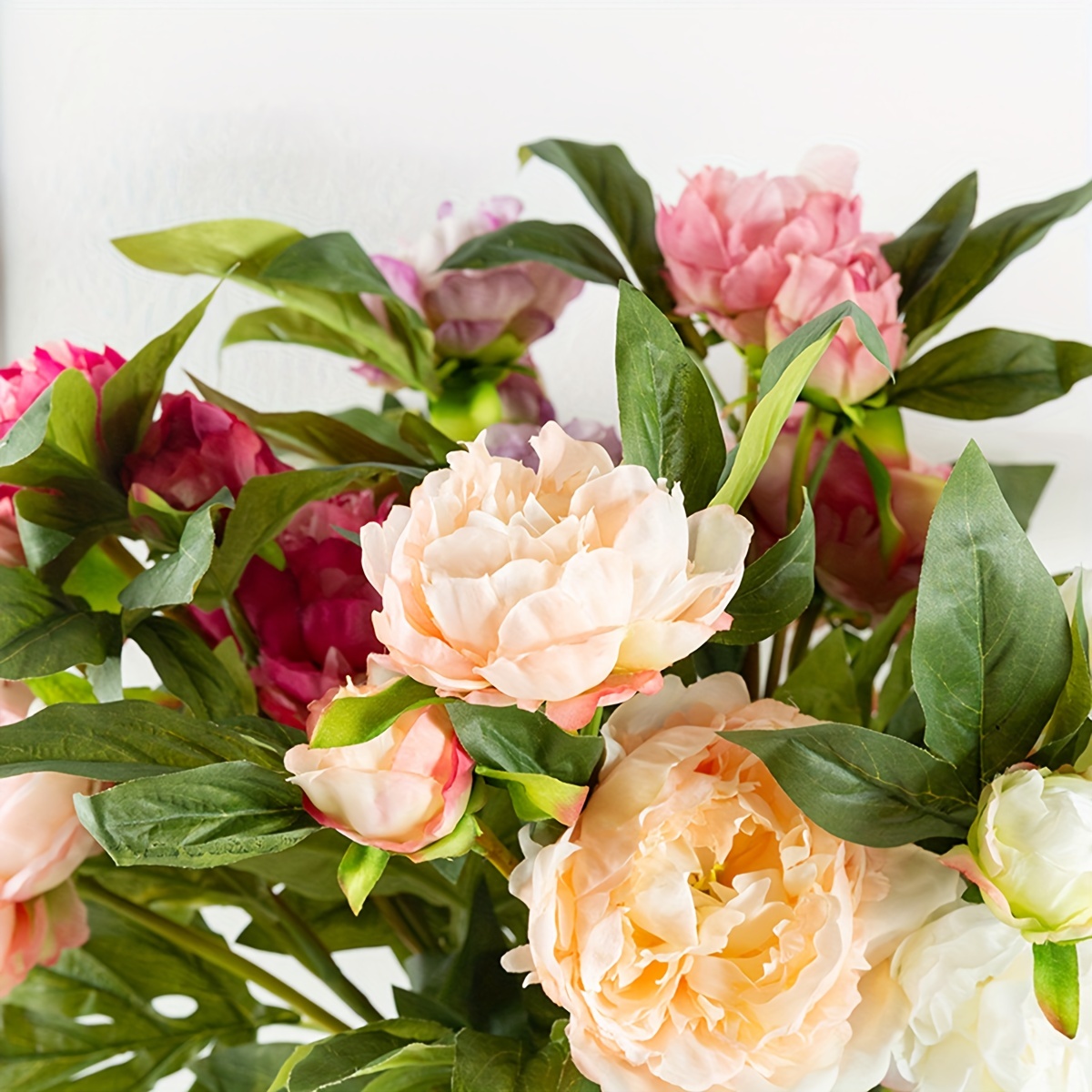 YYHMKB Fiori artificiali, fiori di peonia artificiale vintage, fiori finti  Composizioni di fiori finti per la decorazione domestica di nozze-1  confezione bianco arancione : : Casa e cucina