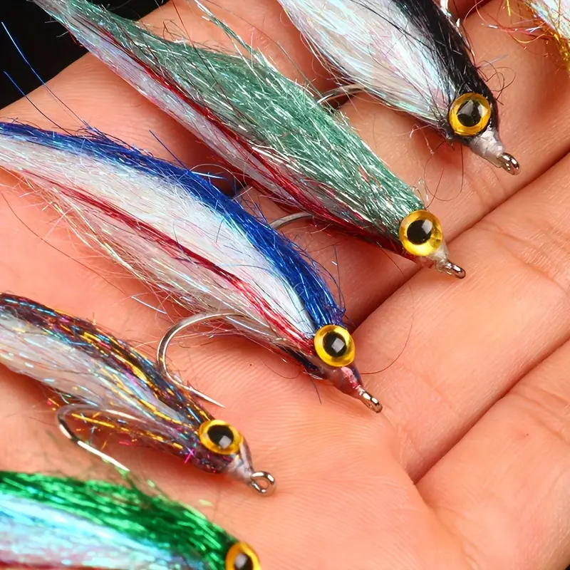 Mixed Colors Fly Bait Hand tied Hair Hook Simulation Fly - Temu Canada