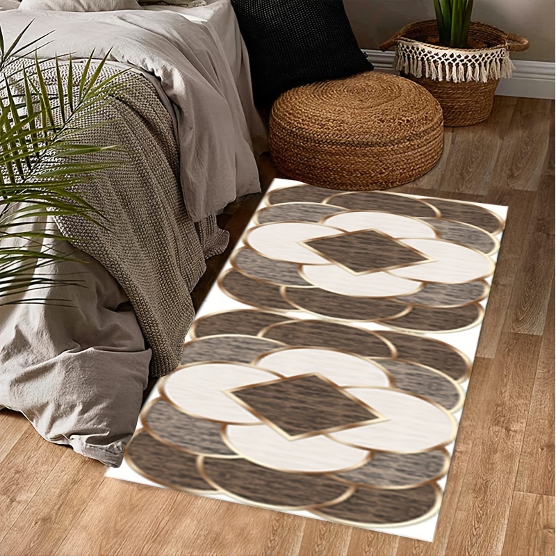 Golden Circular Pattern, Geometric Soft Non-slip Carpet, Indoor Carpet,  Running Carpet, Stain Resistant Waterproof Long Strip Floor Mat, Comfort  Standing Mats, Living Room Bedroom Bathroom Kitchen Sink Laundry Office  Area Rugs Runner