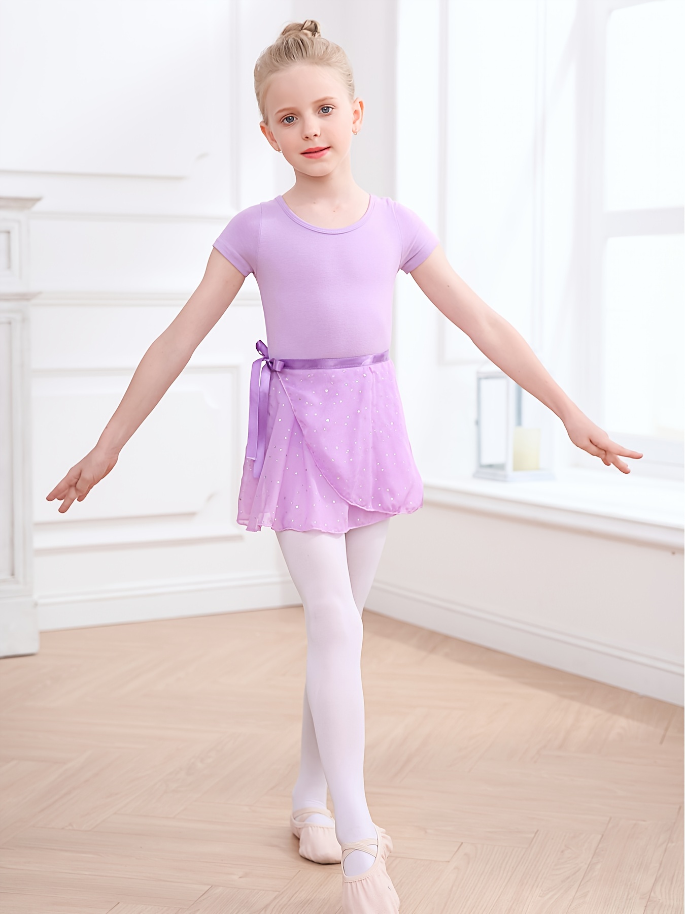 Vestido De Ballet Para Niña De Mangas Cortas Con Lentejuelas, Vestido Para  Ejercicio Entrenamiento, Ropa Para Gimnasio Para Niño Y Niña
