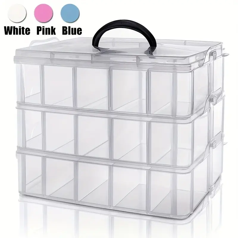 Clear Plastic Storage Box Removable Dividers Stackable - Temu