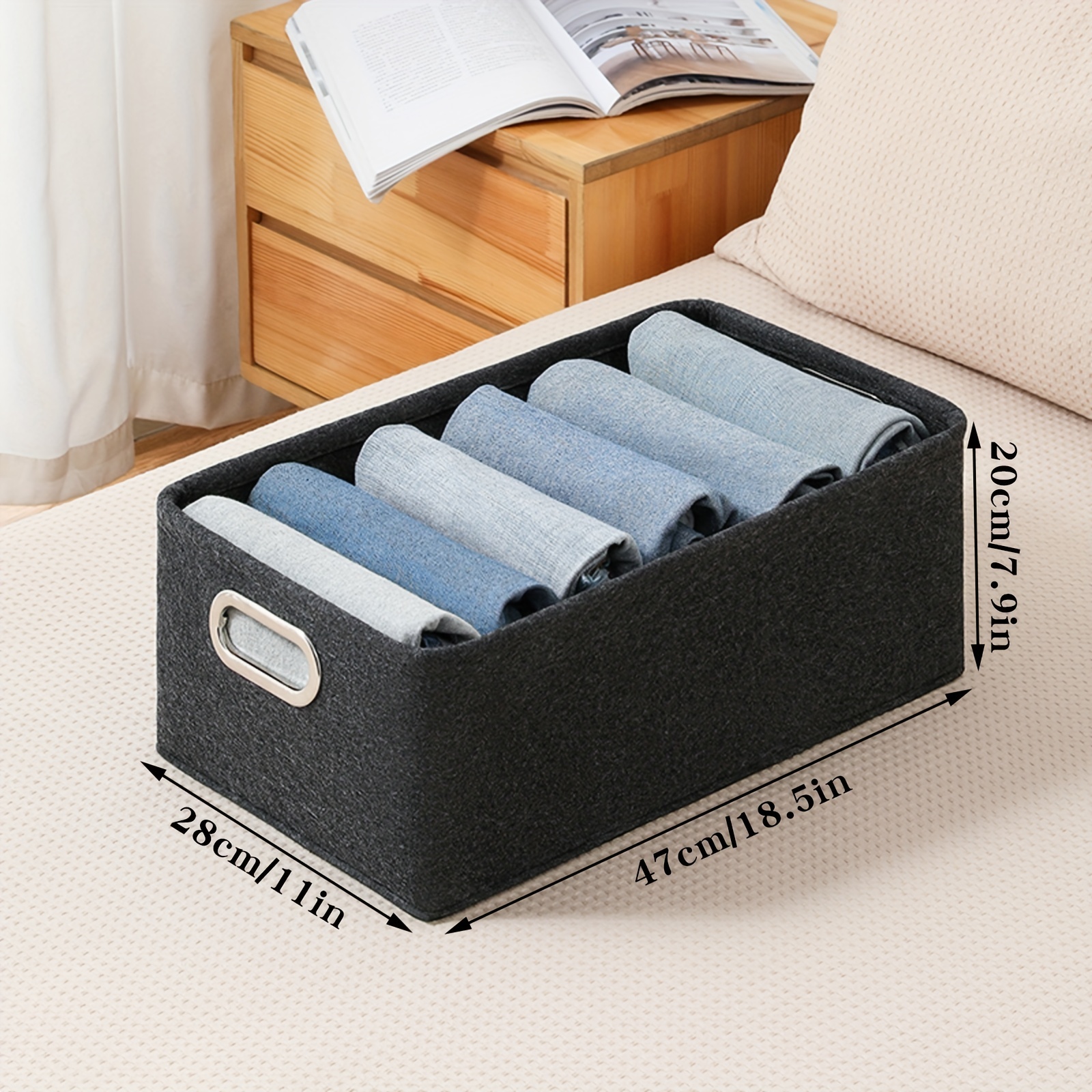 1pc Organizer And Storage Box For Clothing, Blankets, Jeans, Toys