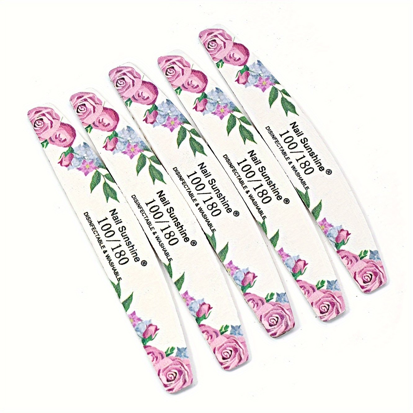 50pcs Rose Flower Half-Shaped Nail Files, Exclusive Design Tools
