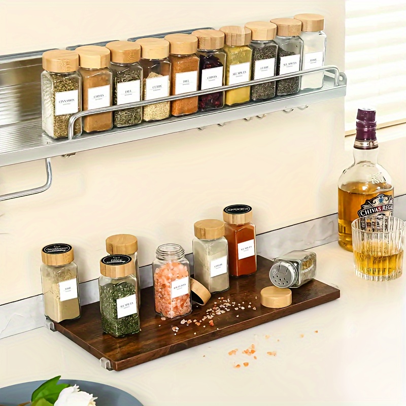 Spice Jars With Label Thickened Glass Seasoning Jars With - Temu