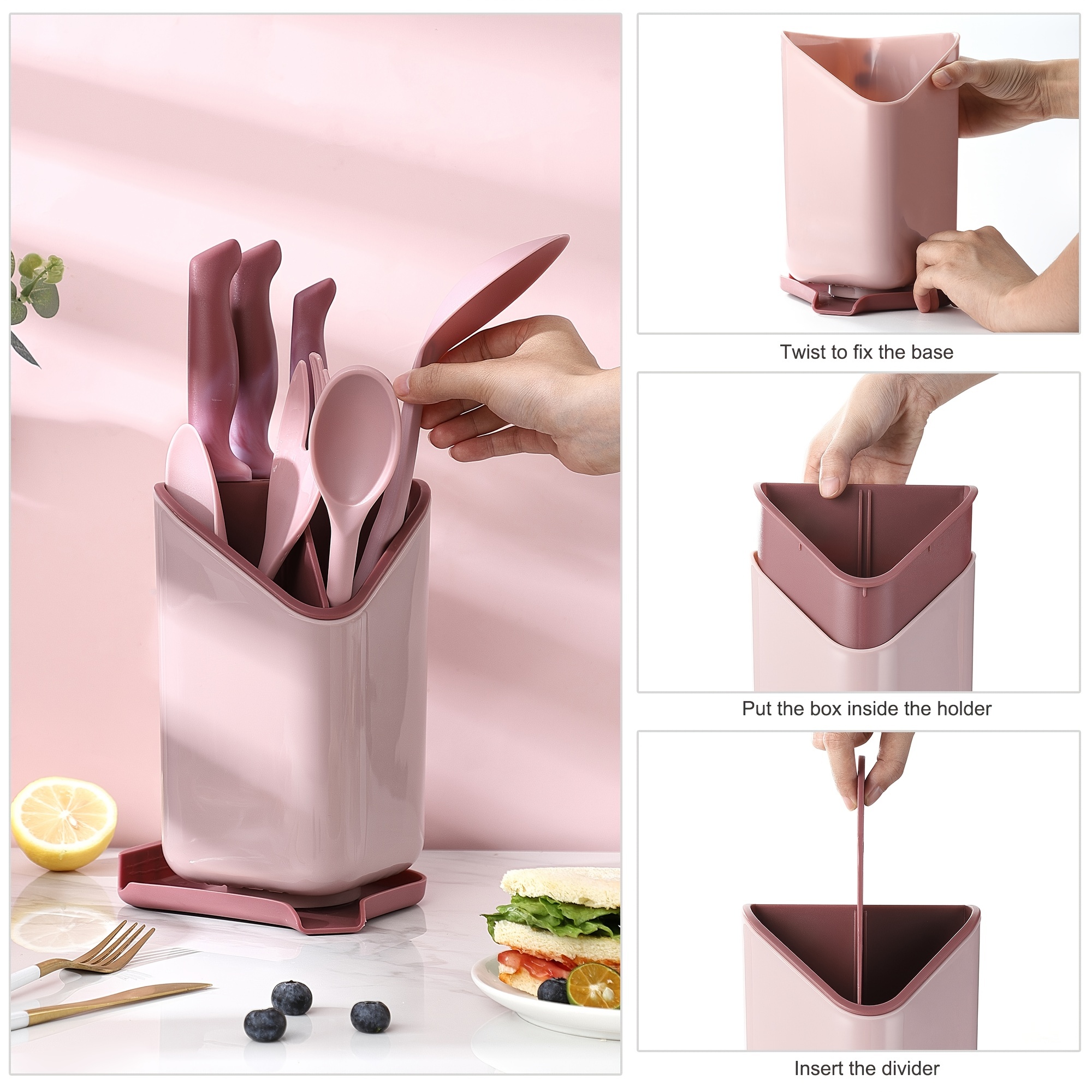 Cutlery Storage Box Kitchenware Draining Rack Utensils Bucket