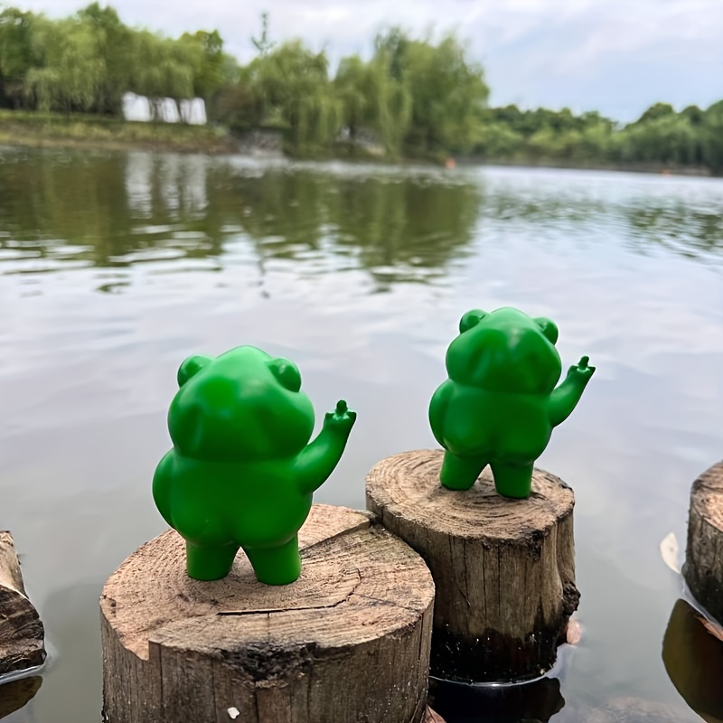Miniature Fairy Garden Decoration Statue Frog Figures Water Flpoating Pond  Fish Tank Landscape Ornaments Home Outdoor Decor