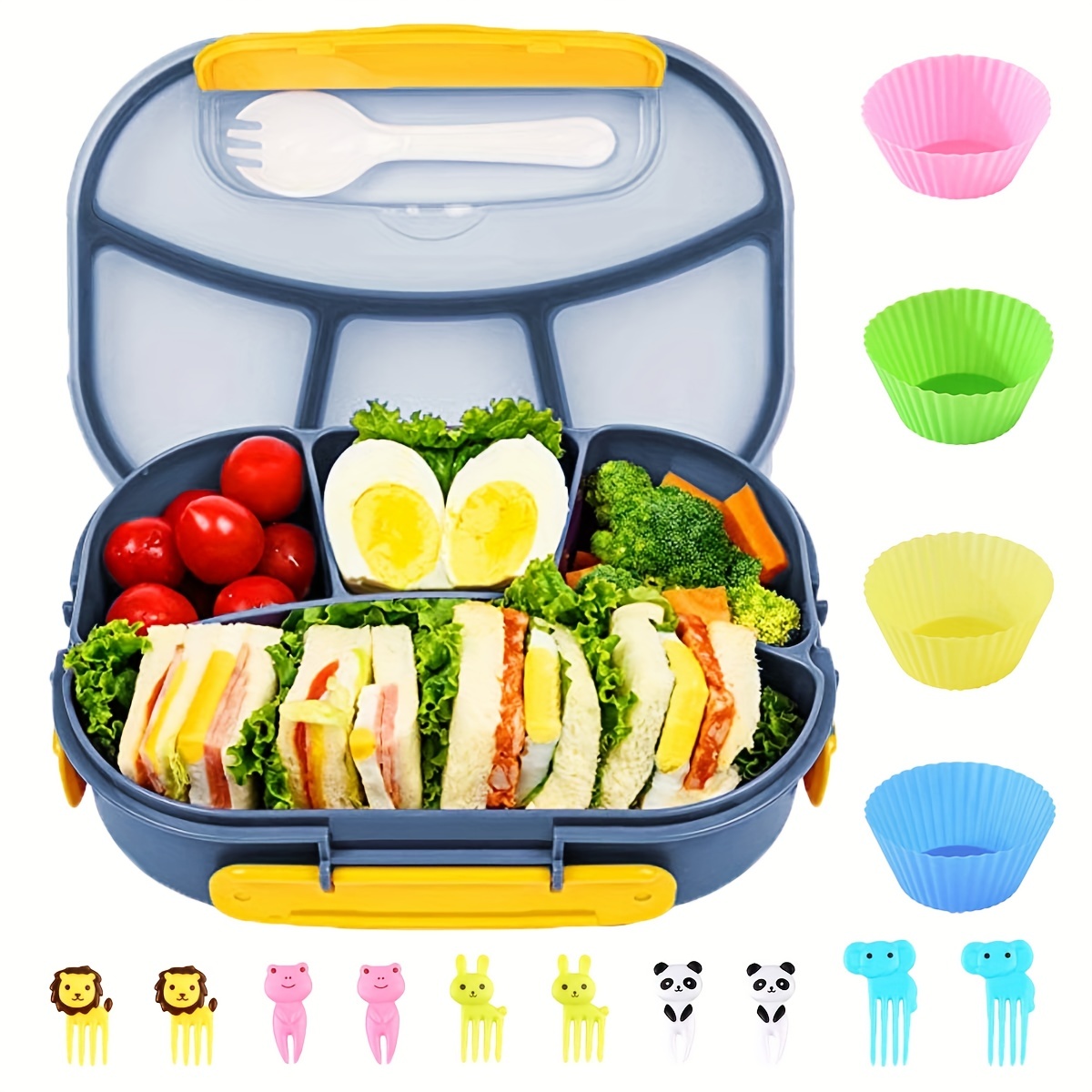 Snack Containers With 4 compartment Lunch Containers - Temu