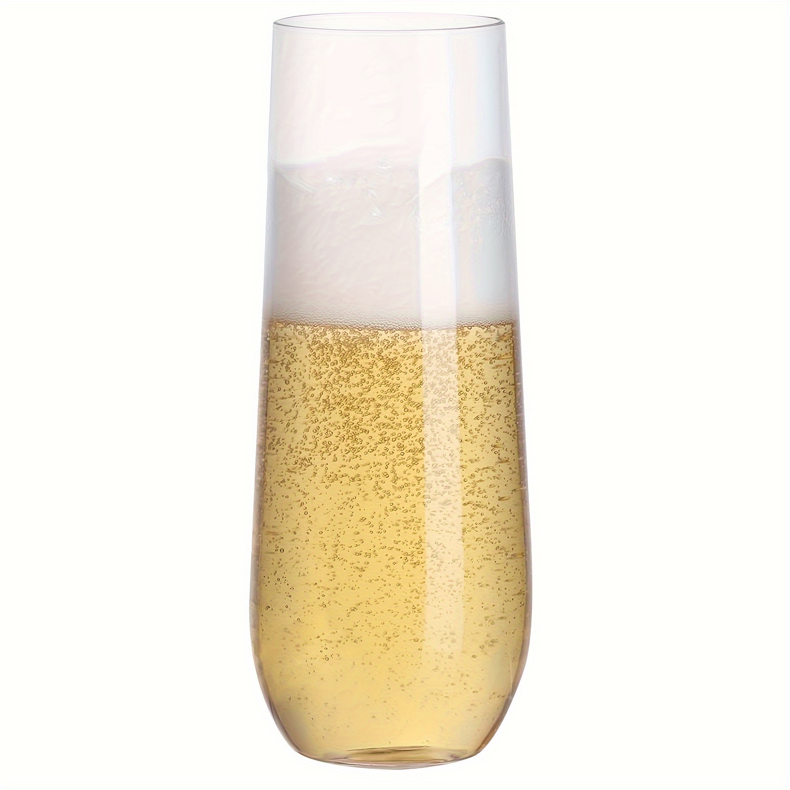 36 Pack Stemless Plastic Champagne Flutes Disposable 9 Oz Clear